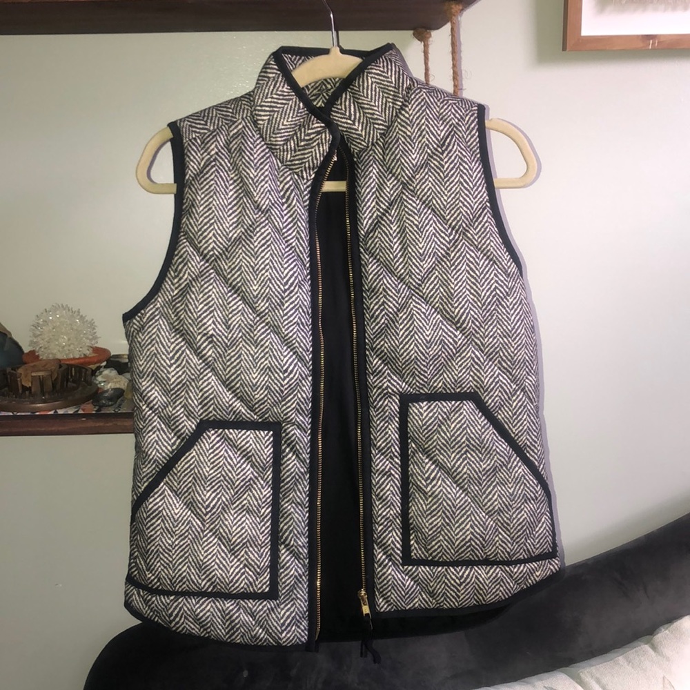 J Crew herringbone puffy vest